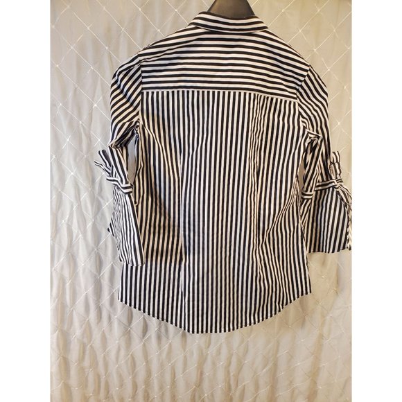 New York and Company Striped bell sleeved shirt SZ. L woman's - Picture 5 of 6